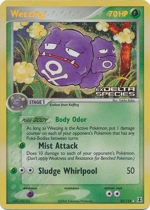Weezing [Reverse Holo], English Pokemon card