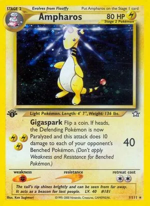 Ampharos [1st Edition], English Pokemon card