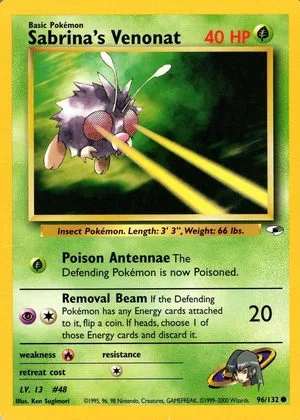 Sabrina's Venonat, English Pokemon card