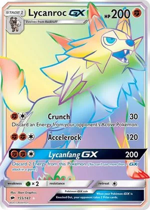 Lycanroc GX, English Pokemon card