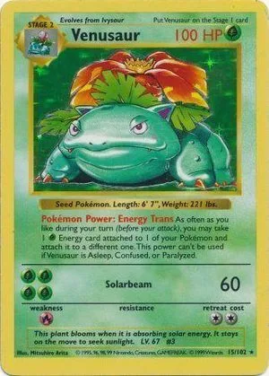 Venusaur [Shadowless], English Pokemon card