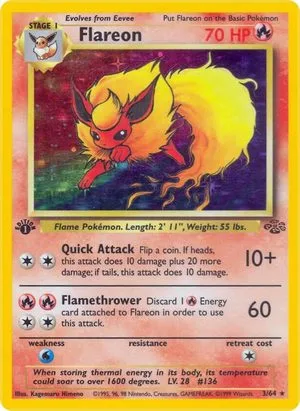 Flareon [1st Edition], English Pokemon card