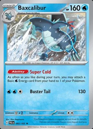 Baxcalibur [Holo], English Pokemon card