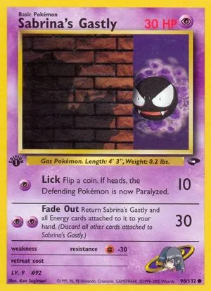Sabrina's Gastly [1st Edition], English Pokemon card