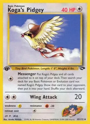 Koga's Pidgey [1st Edition], English Pokemon card