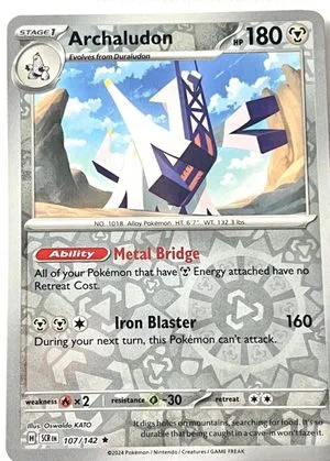 Archaludon [Reverse Holo], English Pokemon card