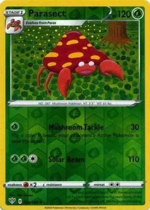 Parasect [Reverse Holo], English Pokemon card
