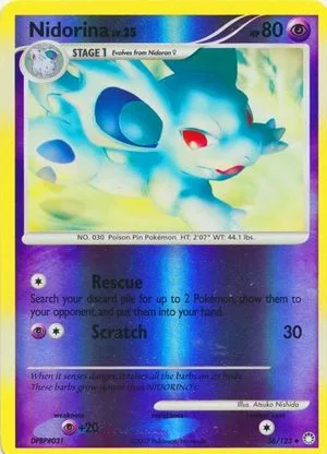 Nidorina [Reverse Holo], English Pokemon card