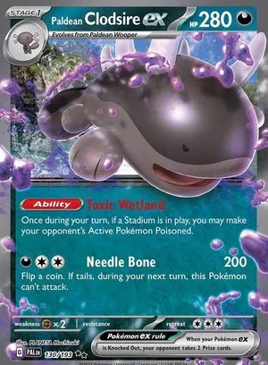 Paldean Clodsire ex, English Pokemon card