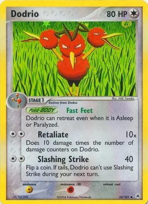 Dodrio [Reverse Holo], English Pokemon card