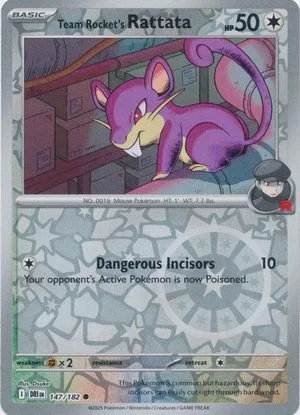 Team Rocket's Rattata [Reverse Holo], English Pokemon card