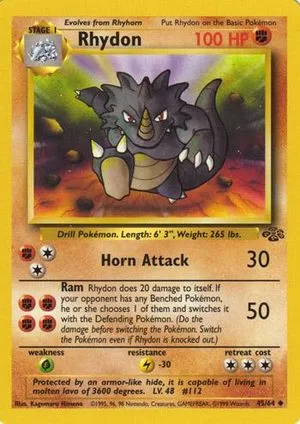 Rhydon, English Pokemon card