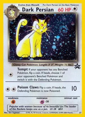 Dark Persian, English Pokemon card