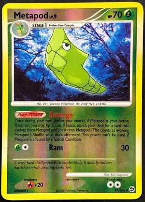 Metapod [Reverse Holo], English Pokemon card