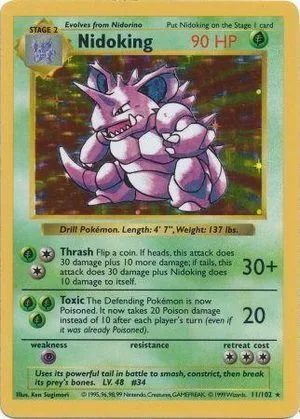 Nidoking [Shadowless], English Pokemon card