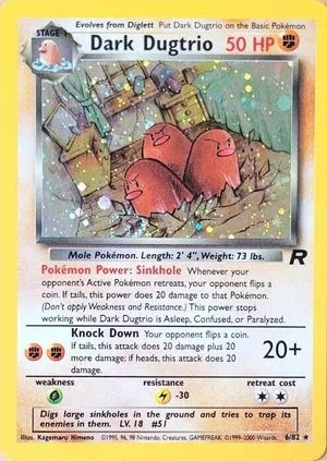 Dark Dugtrio, English Pokemon card