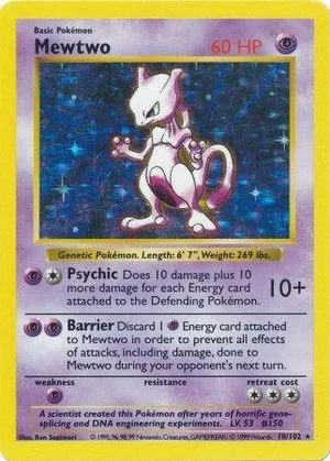 Mewtwo [Shadowless], English Pokemon card
