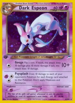 Dark Espeon [1st Edition], English Pokemon card