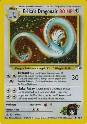 Erika's Dragonair, English Pokemon card