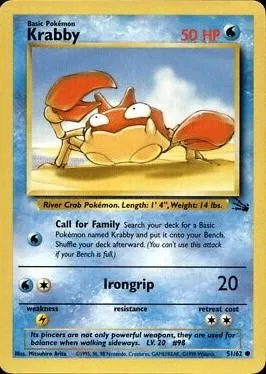 Krabby, English Pokemon card
