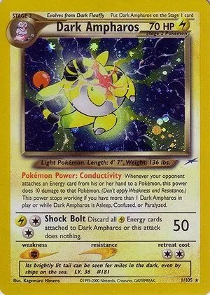 Dark Ampharos, English Pokemon card