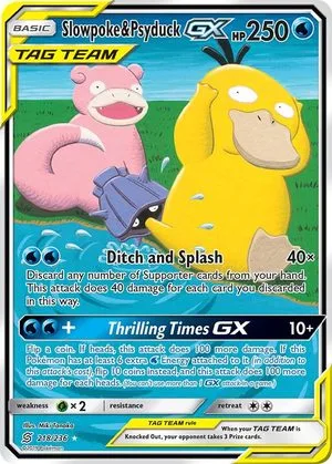 Psyduck & Slowpoke GX, English Pokemon card