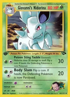 Giovanni's Nidorina [1st Edition], English Pokemon card
