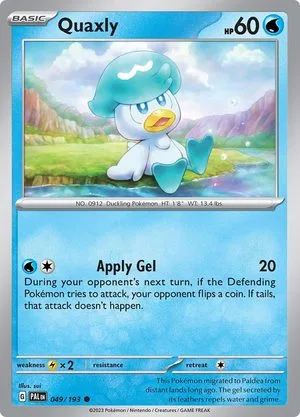 Quaxly, English Pokemon card