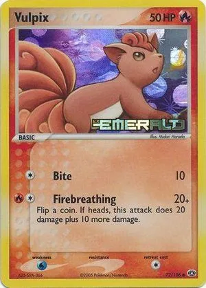 Vulpix [Reverse Holo], English Pokemon card