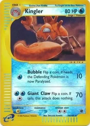 Kingler [Reverse Holo], English Pokemon card