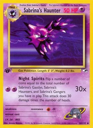 Sabrina's Haunter [1st Edition], English Pokemon card