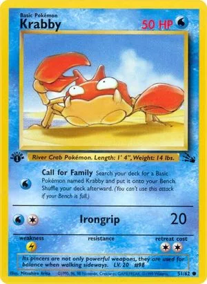 Krabby [1st Edition], English Pokemon card