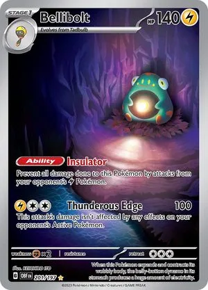 Bellibolt, English Pokemon card