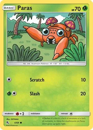 Paras, English Pokemon card