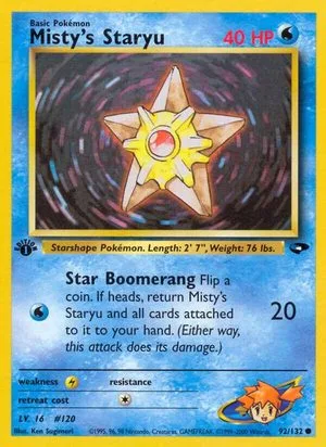 Misty's Staryu [1st Edition], English Pokemon card