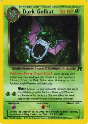 Dark Golbat, English Pokemon card