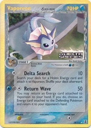 Vaporeon [Reverse Holo], English Pokemon card