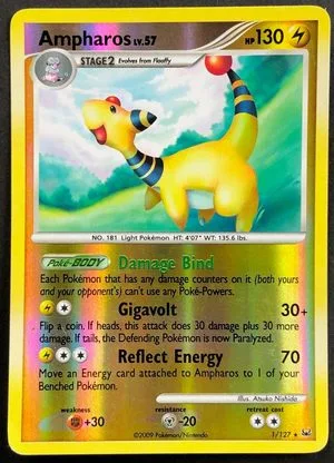 Ampharos [Reverse Holo], English Pokemon card