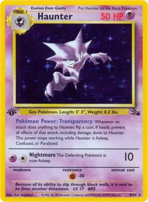 Haunter [1st Edition], English Pokemon card