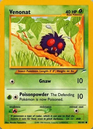 Venonat, English Pokemon card