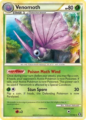 Venomoth, English Pokemon card