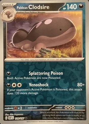 Paldean Clodsire [Reverse Holo], English Pokemon card