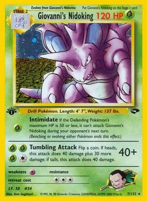 Giovanni's Nidoking [1st Edition], English Pokemon card