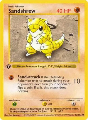 Sandshrew [1st Edition], English Pokemon card