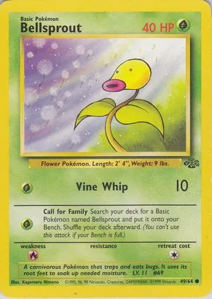 Bellsprout, English Pokemon card