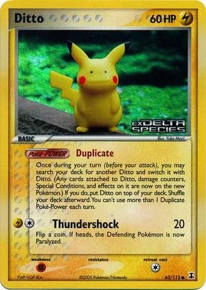 Ditto (Pikachu) [Reverse Holo], English Pokemon card