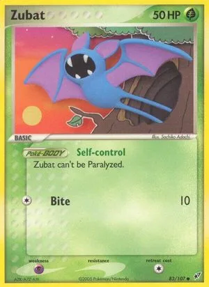 Zubat, English Pokemon card