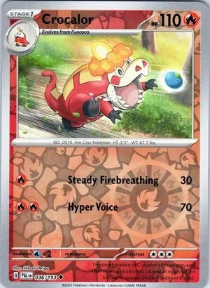 Crocalor [Reverse Holo], English Pokemon card