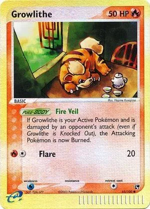 Growlithe [Reverse Holo], English Pokemon card
