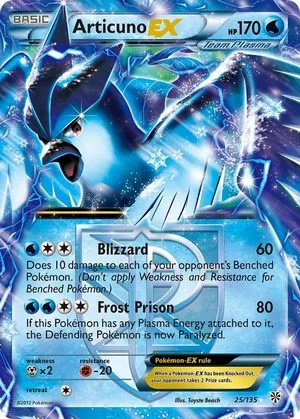 Articuno EX, English Pokemon card